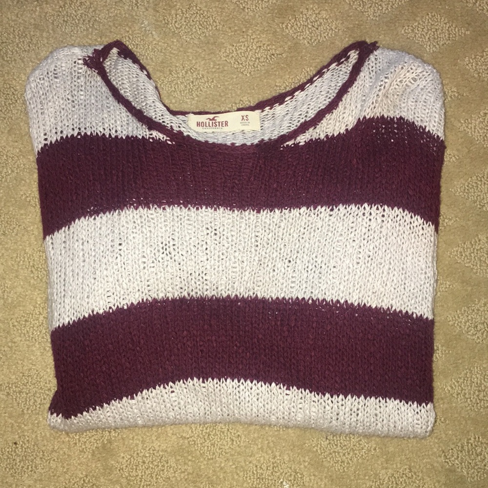 Red and white striped Hollister sweater
